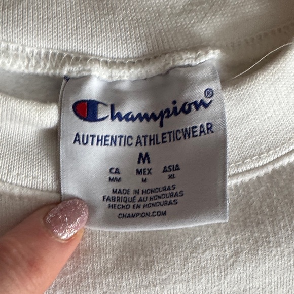 Champion White Michigan Wolverines Crewneck Sweater - Picture 2 of 3